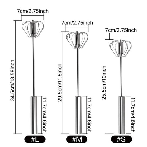 Stainless Steel Hand Push Egg Whisk