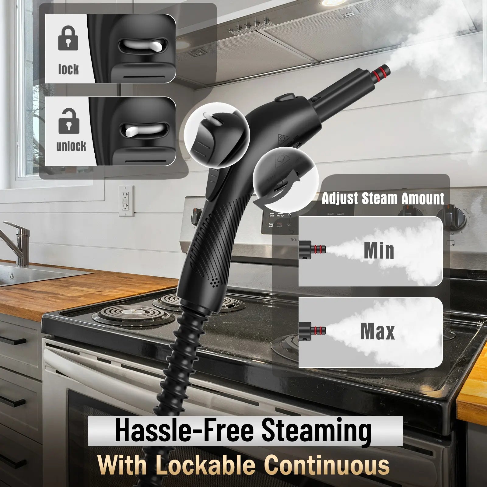 Heavy Duty Steam Cleaner with 1.5L Tank