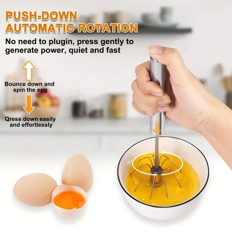 Stainless Steel Hand Push Egg Whisk