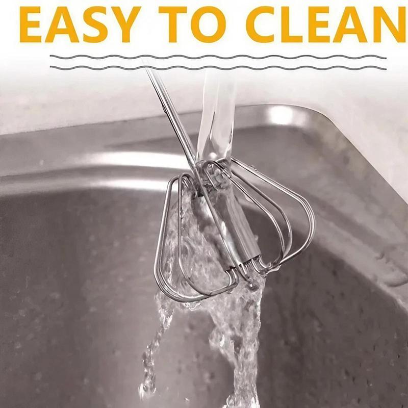 Stainless Steel Hand Push Egg Whisk