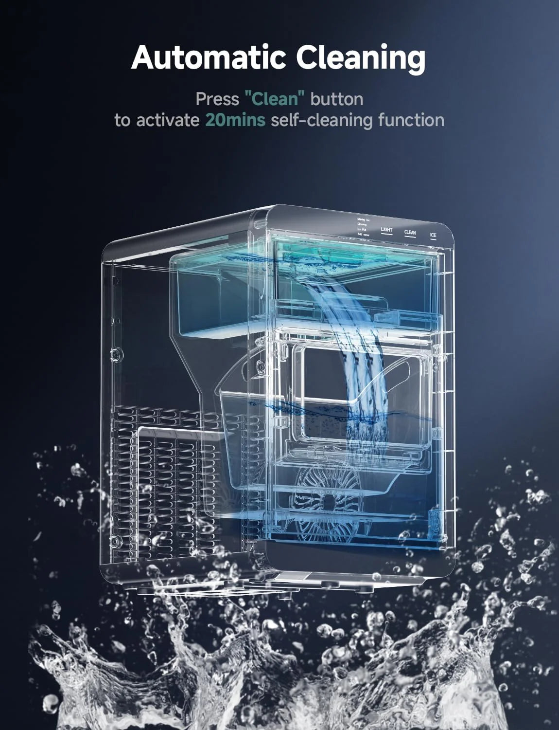 Countertop Nugget Ice Maker 44Lbs/24H