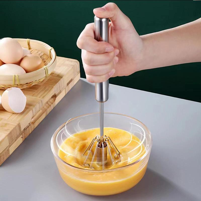 Stainless Steel Hand Push Egg Whisk