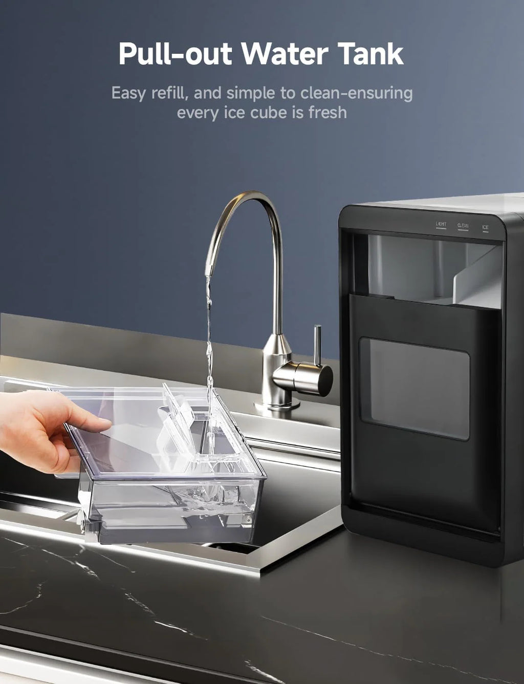 Countertop Nugget Ice Maker 44Lbs/24H