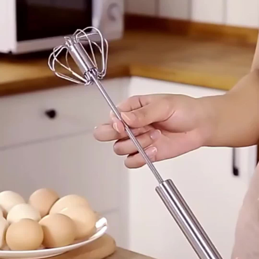 Stainless Steel Hand Push Egg Whisk