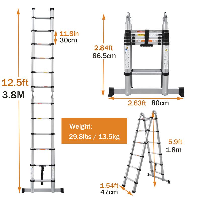 Telescoping Ladder Multi-Purpose Collapsible Extension